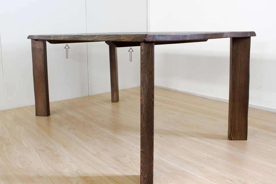 リメイク】素敵な無垢天板の座卓をダイニングテーブルにリメイク 